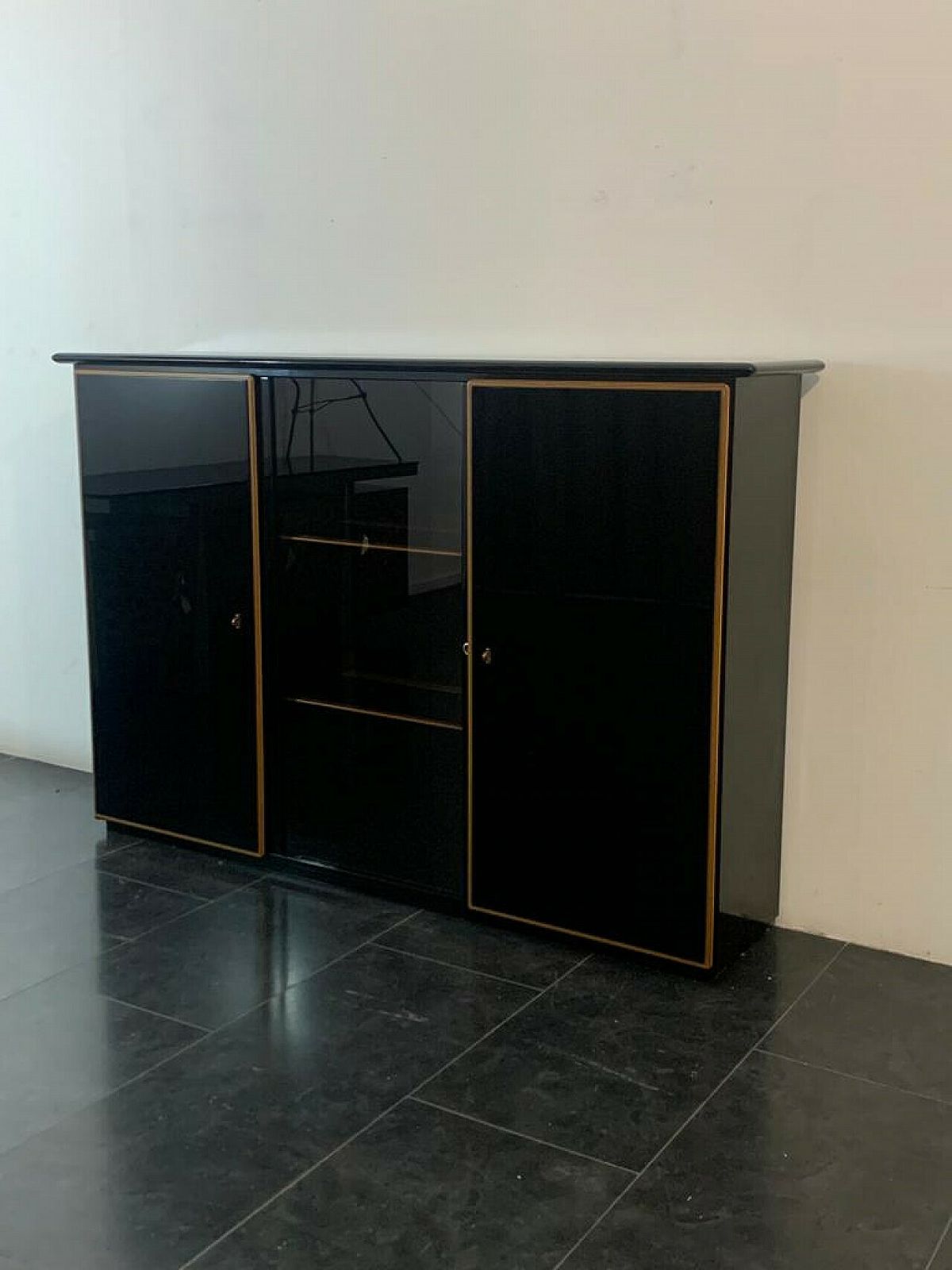 Lacquered Sideboard With Moulded Wood By Pierre Cardin, 1960s photo for sale