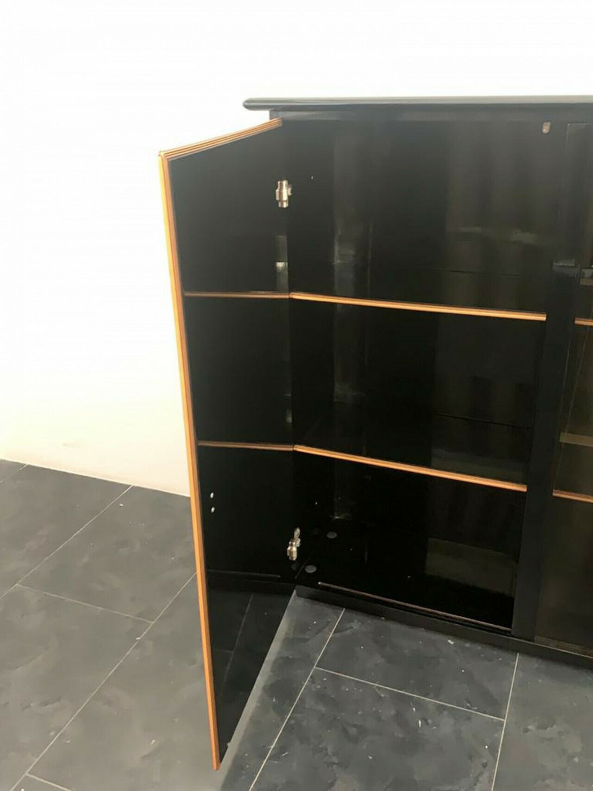 photo for sale Lacquered Sideboard With Moulded Wood By Pierre Cardin, 1960s