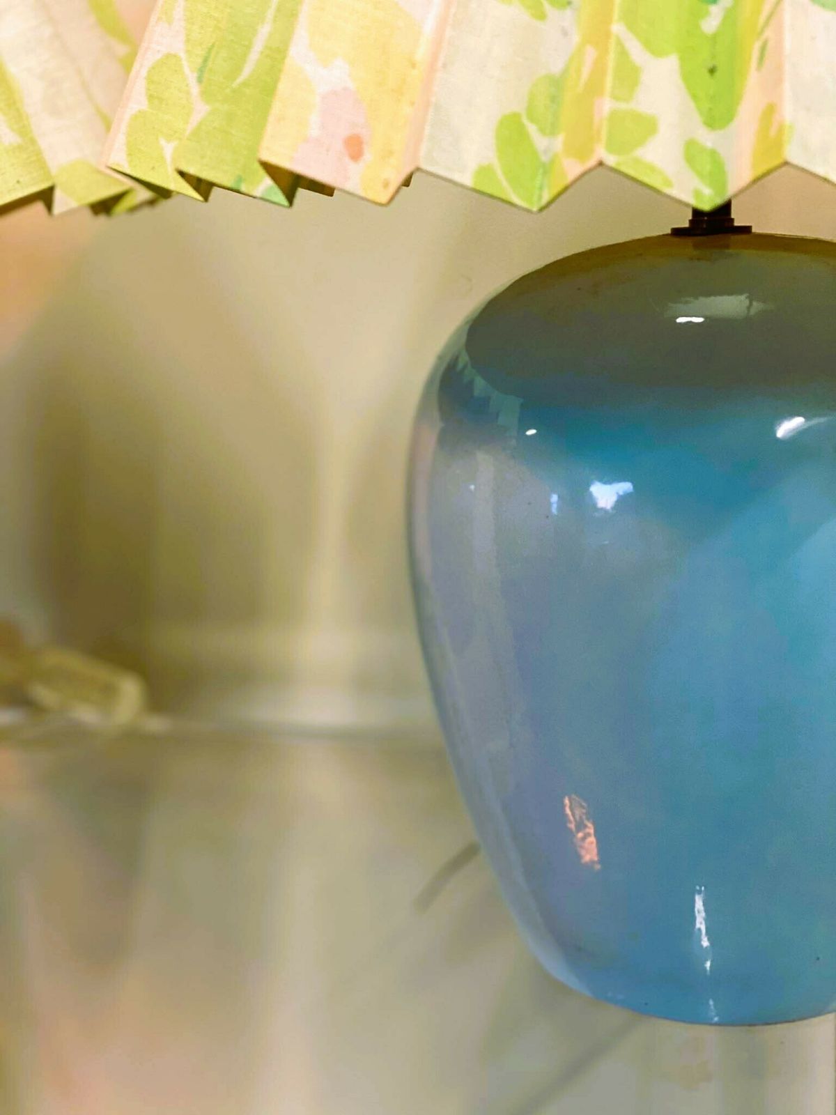 Vintage Pair Of Blue Ceramic Table Lamps photo 370.0