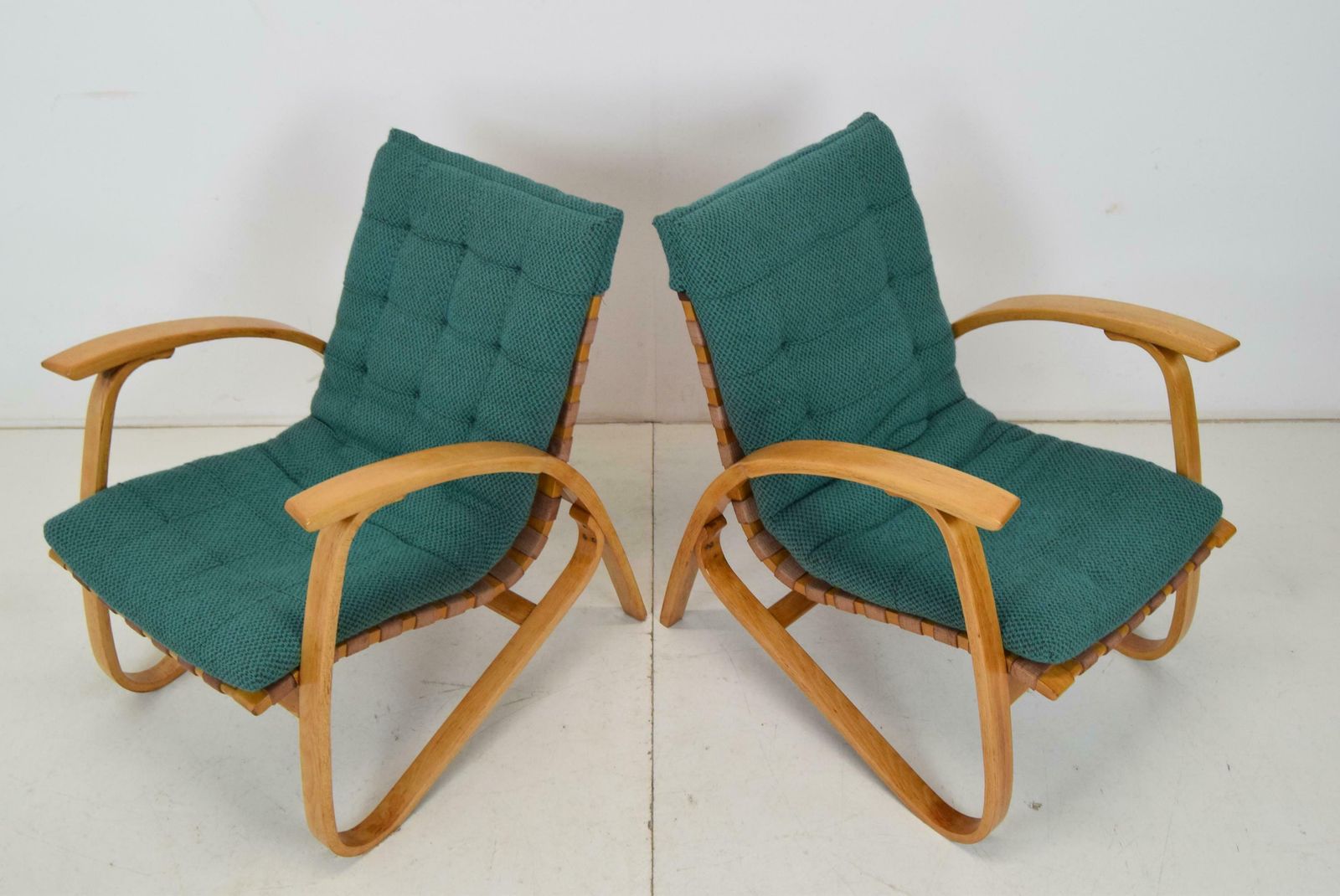Pair Of Bent Beechwood Armchairs,Design Jan Vaněk,1930's. photo Furniture
