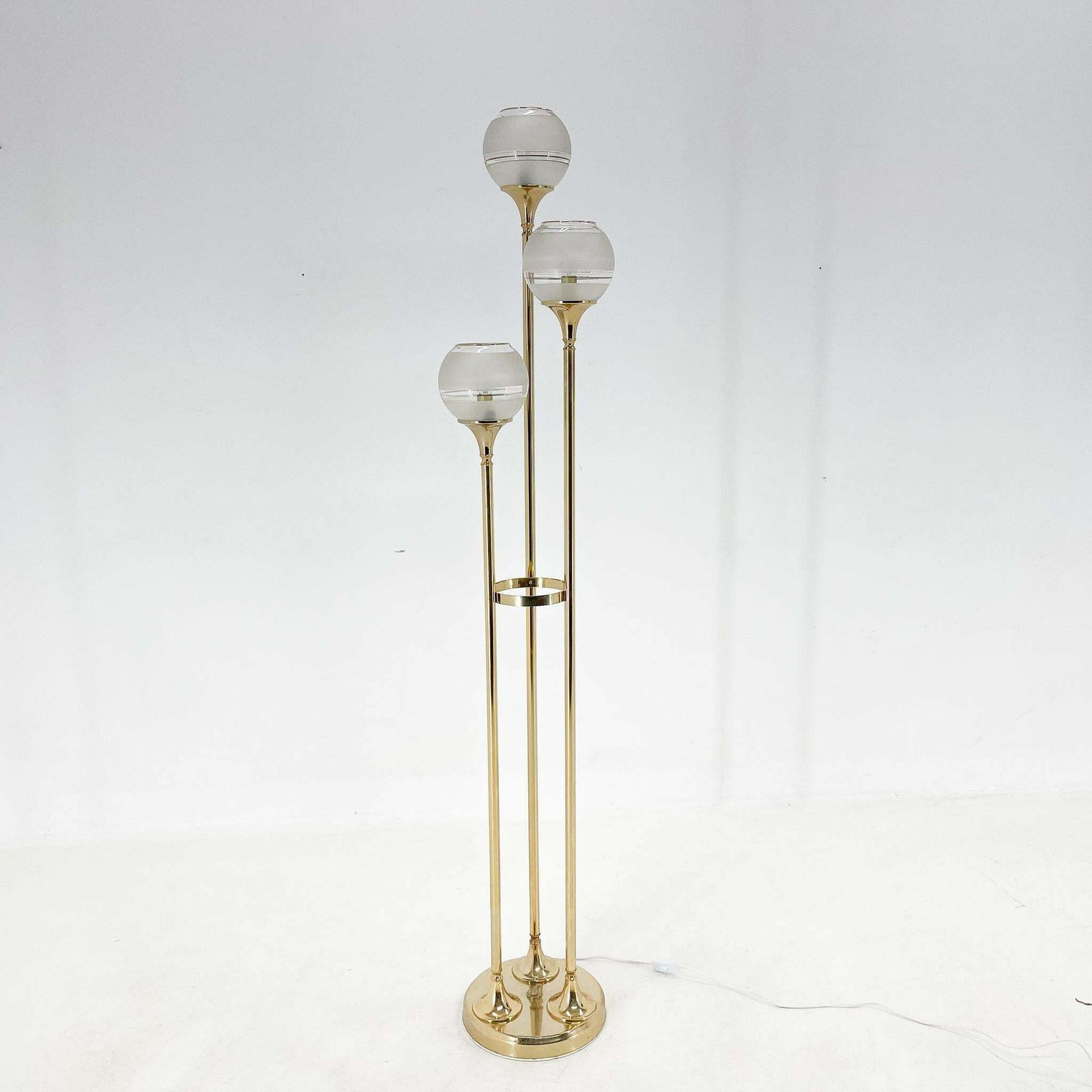 1142.0 1970's Italian Metal & Glass Floor Lamp photo