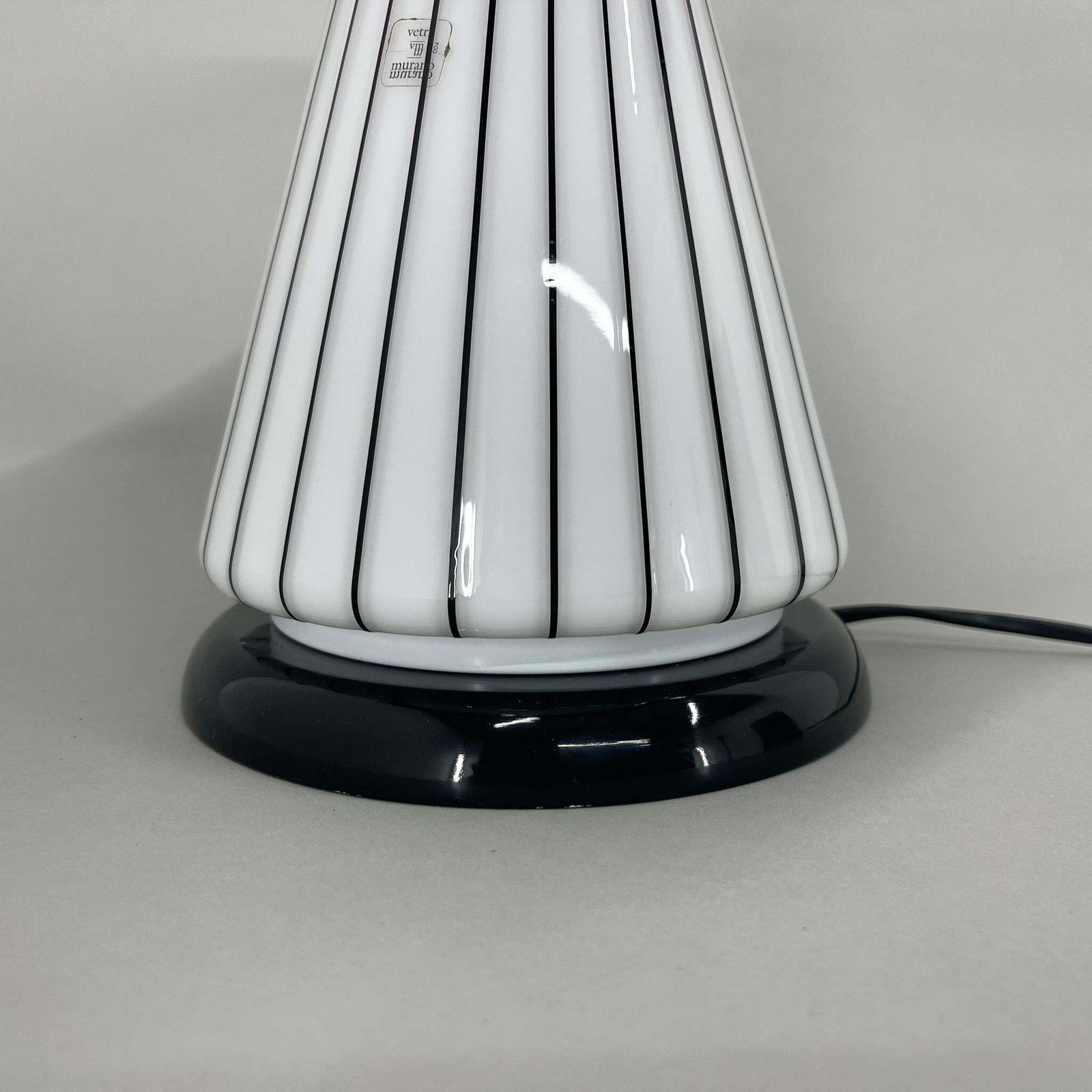 1980's Rare Italian Mushroom Vetri Murano Glass Table Lamp By Zonca, Labeled photo vinterior
