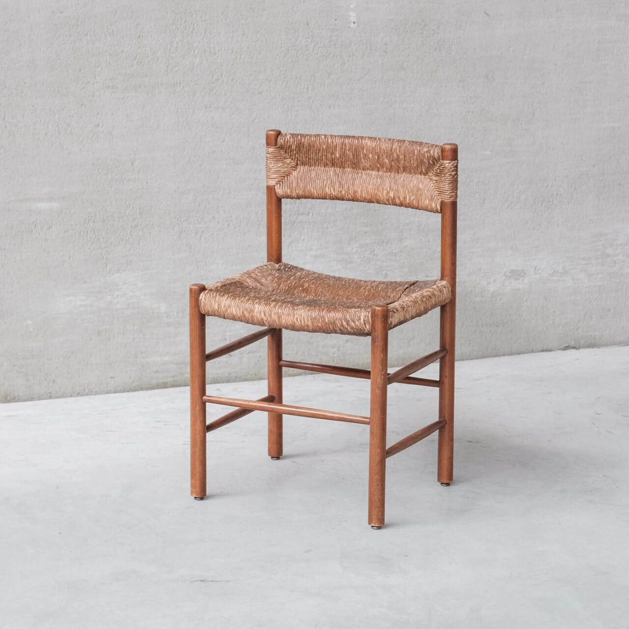 Set Of Four Mid Century Charlotte Perriand 'Dordogne' Rush Dining Chairs photo buy