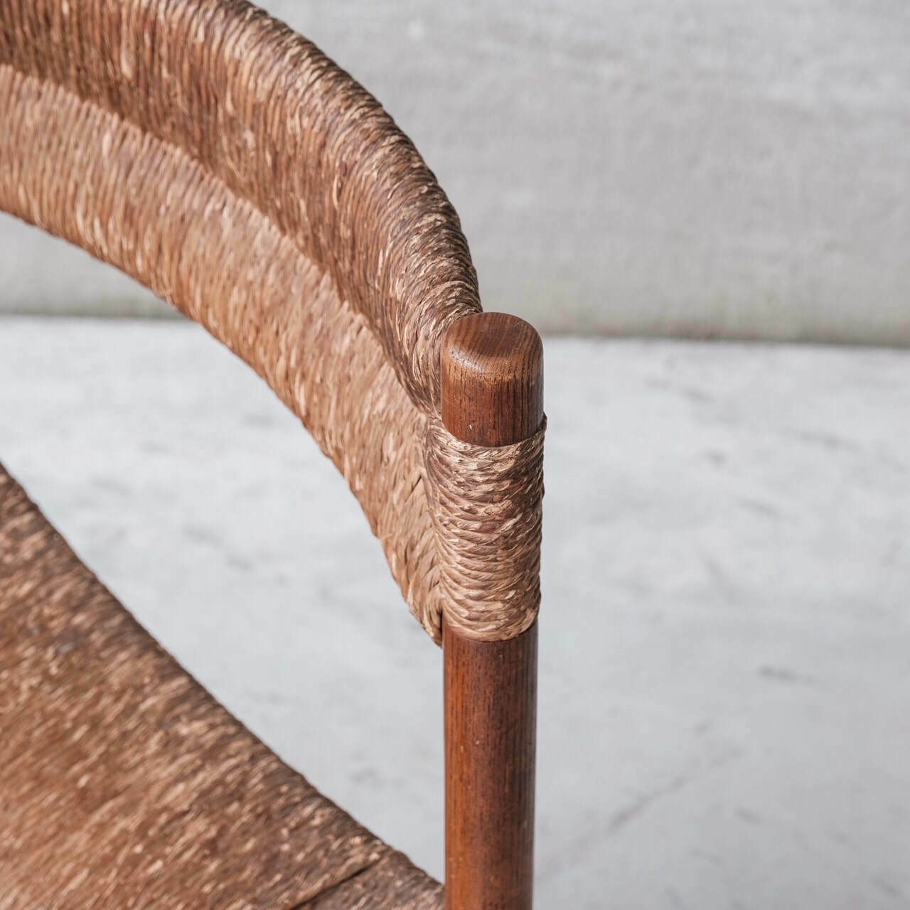 photo for sale Set Of Four Mid Century Charlotte Perriand 'Dordogne' Rush Dining Chairs