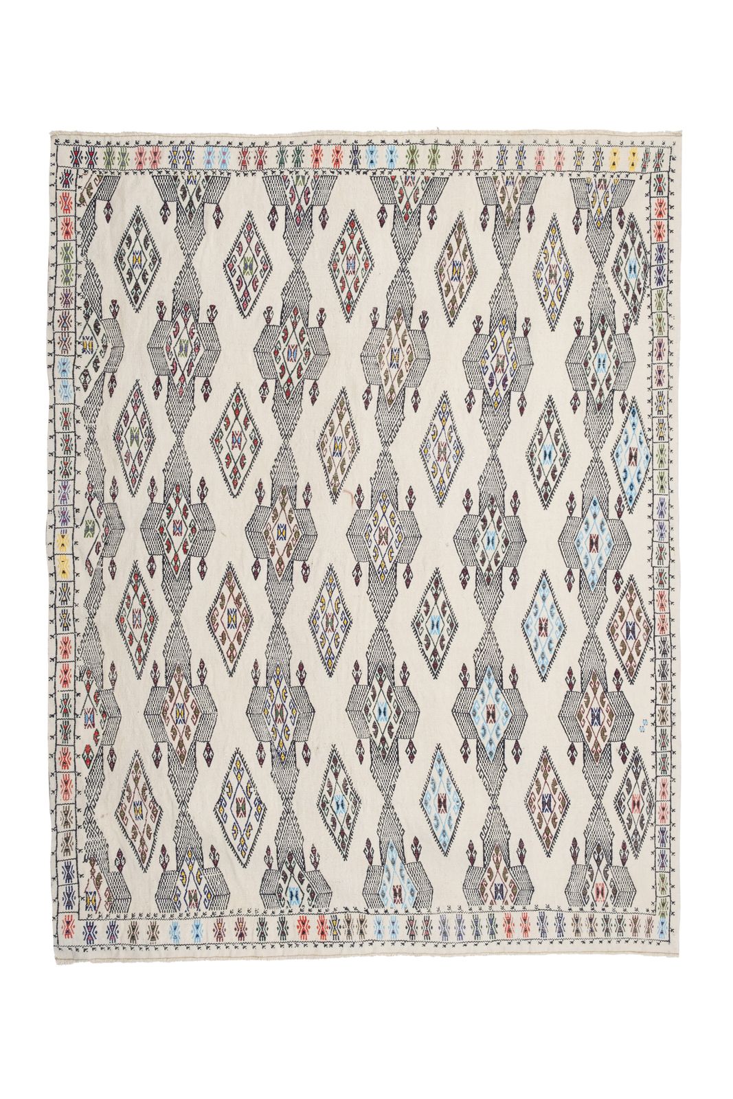 Textiles Hand Woven Braided Small Rug Turkish Jajim Kilim 5'9'' X 7'5'' photo