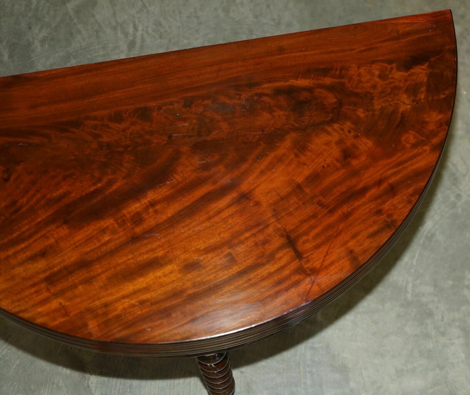 photo furniture Circa 1800 Fully Restored French Directorie Demi Lune Extending Card Games Table
