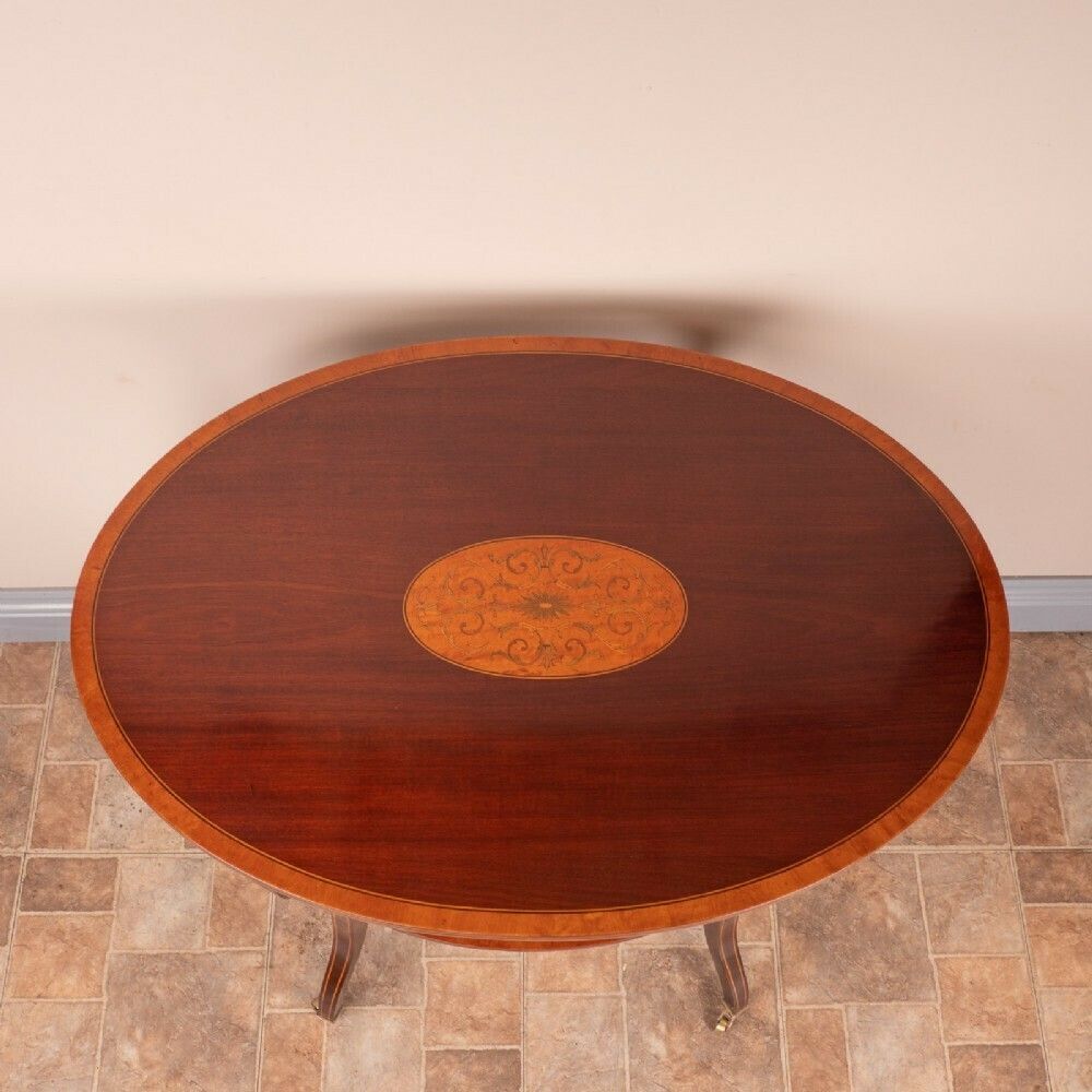 Good Quality Edwardian Inlaid Oval Mahogany Occasional Table photo buy