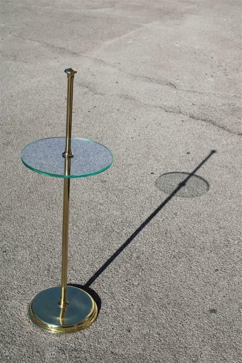 Round Italian Gueridon Made In Italy 1970 Brass And Glass photo furniture