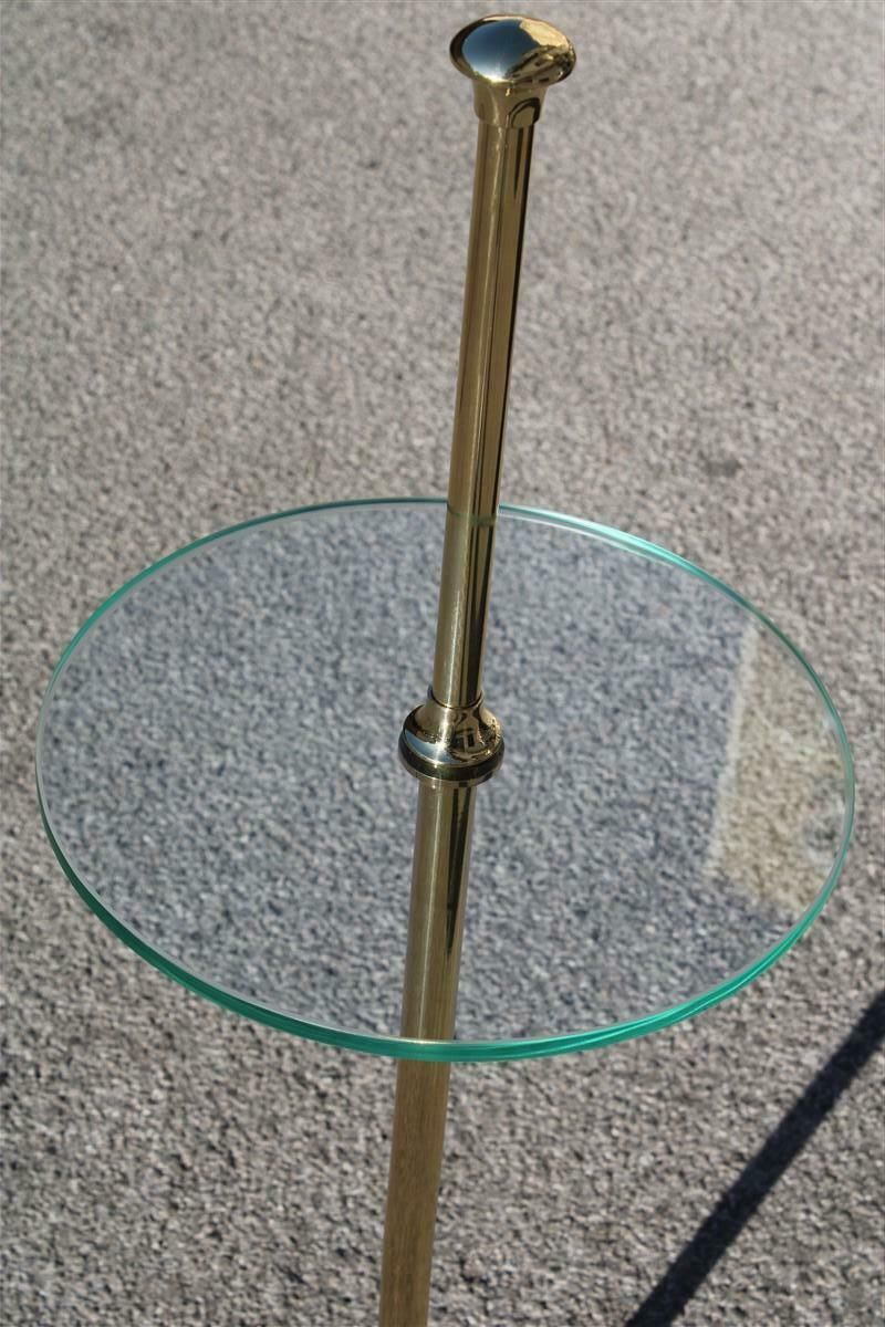 Round Italian Gueridon Made In Italy 1970 Brass And Glass photo Furniture