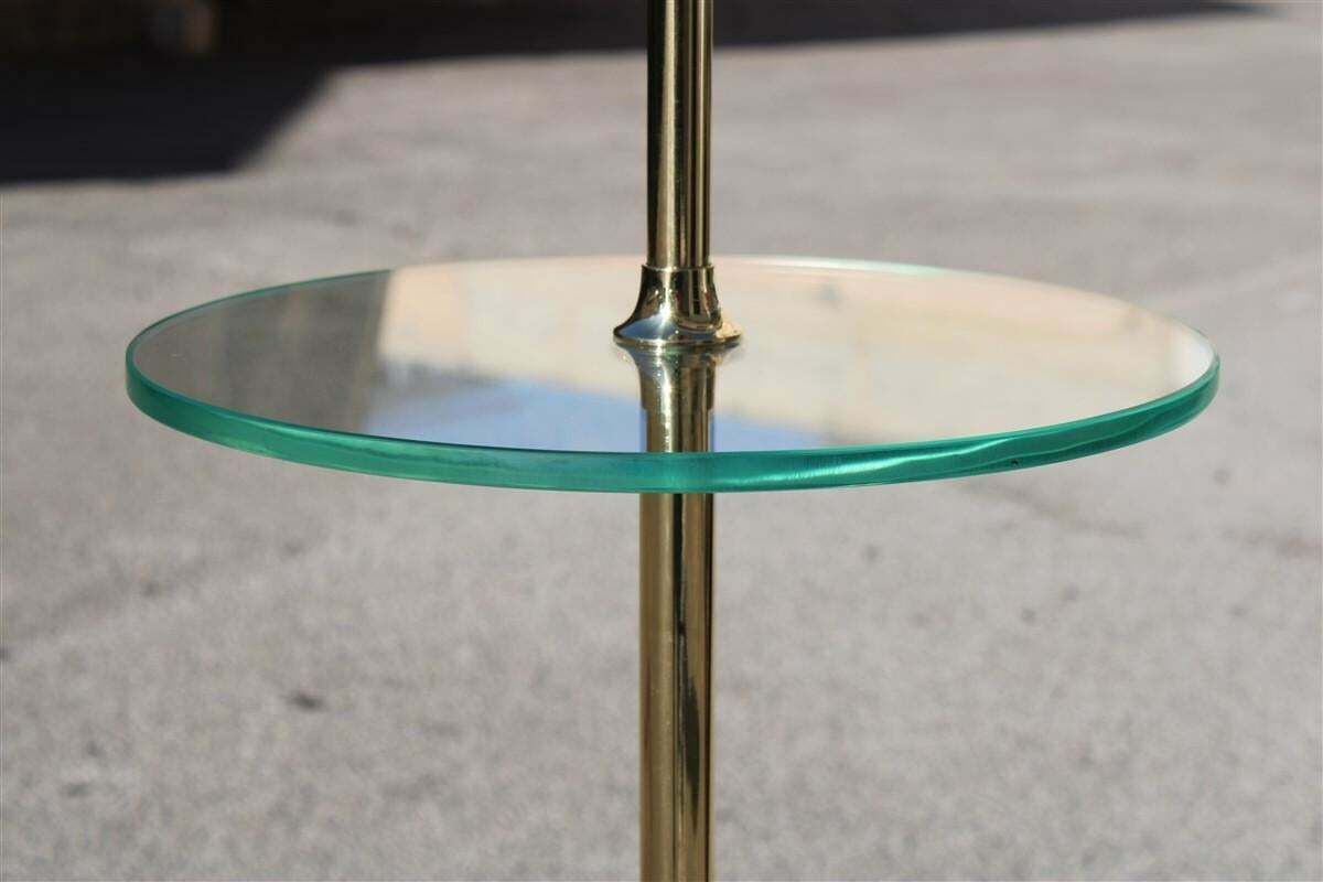 Round Italian Gueridon Made In Italy 1970 Brass And Glass photo 1059.0