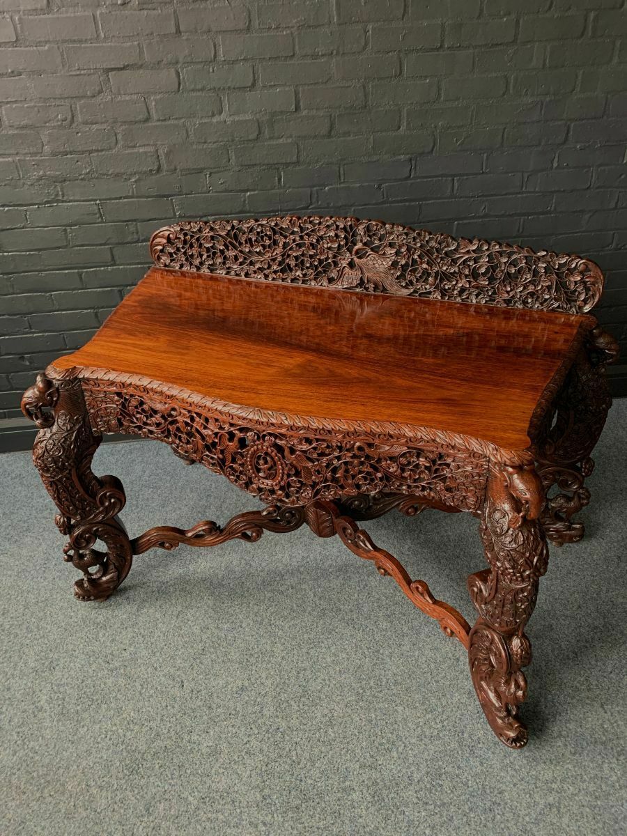 Magnificent 19th Century Anglo Indian Rosewood Console Table photo for sale