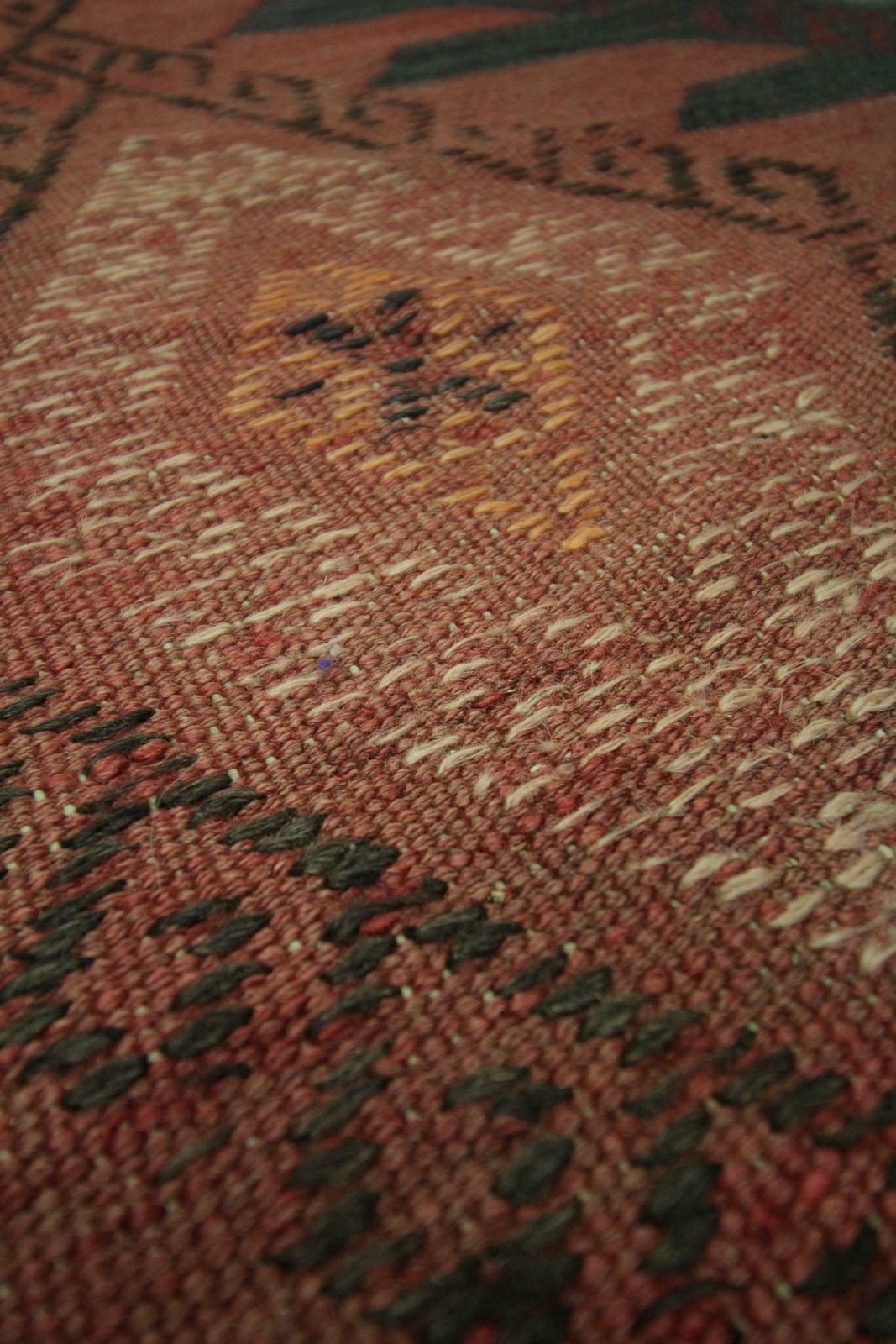 Caucasian Kilim Rug, Handmade Carpet Red Blue Wool Runner Rug photo Textiles