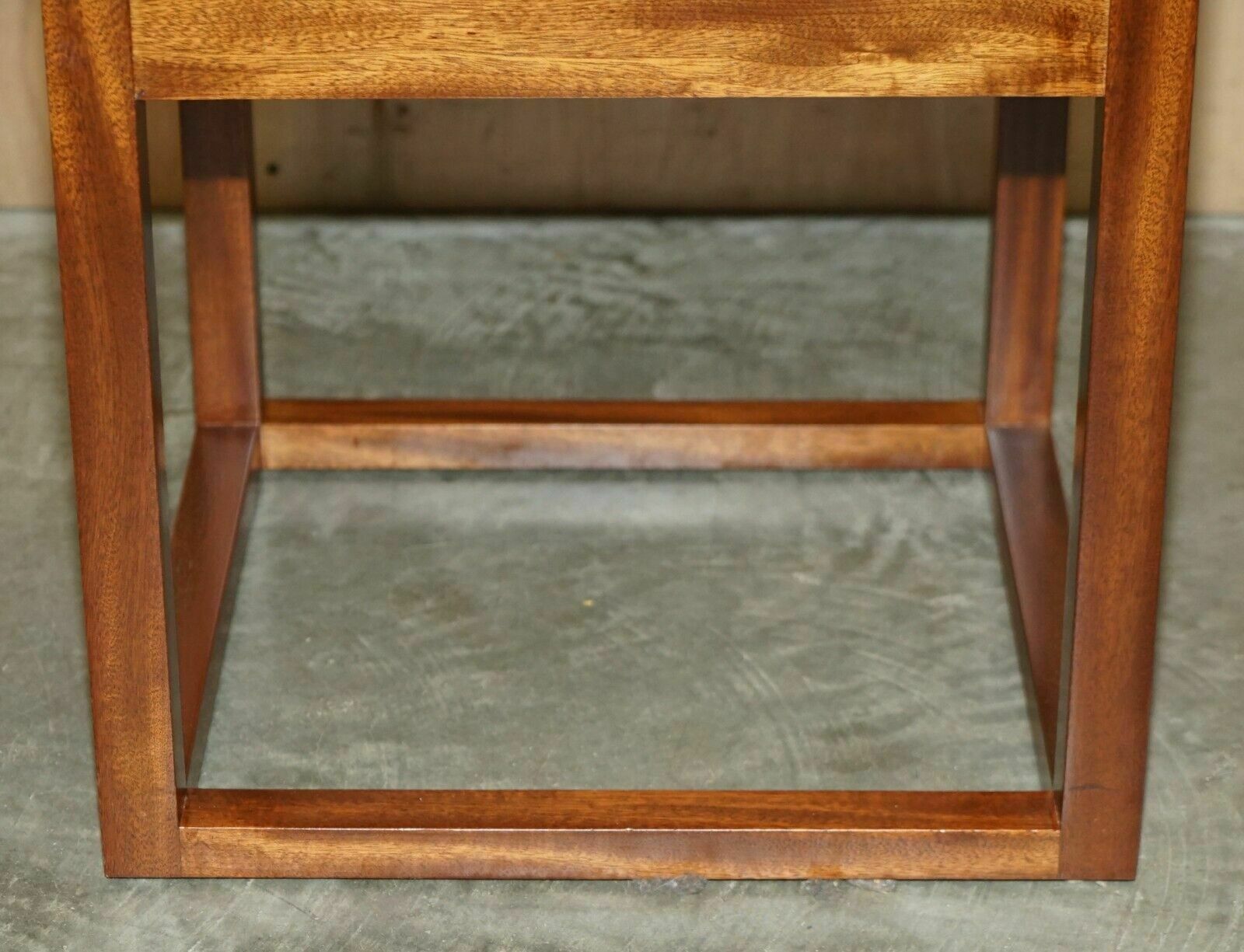 Pair Of Modern Hand Made Cherry And Teak Wood Side Tables X 4 Available In Total photo buy