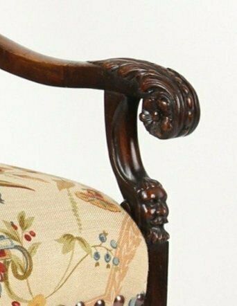 French Renaissance Revival Throne Chair With Mask Detail, Late 19th Century photo Furniture