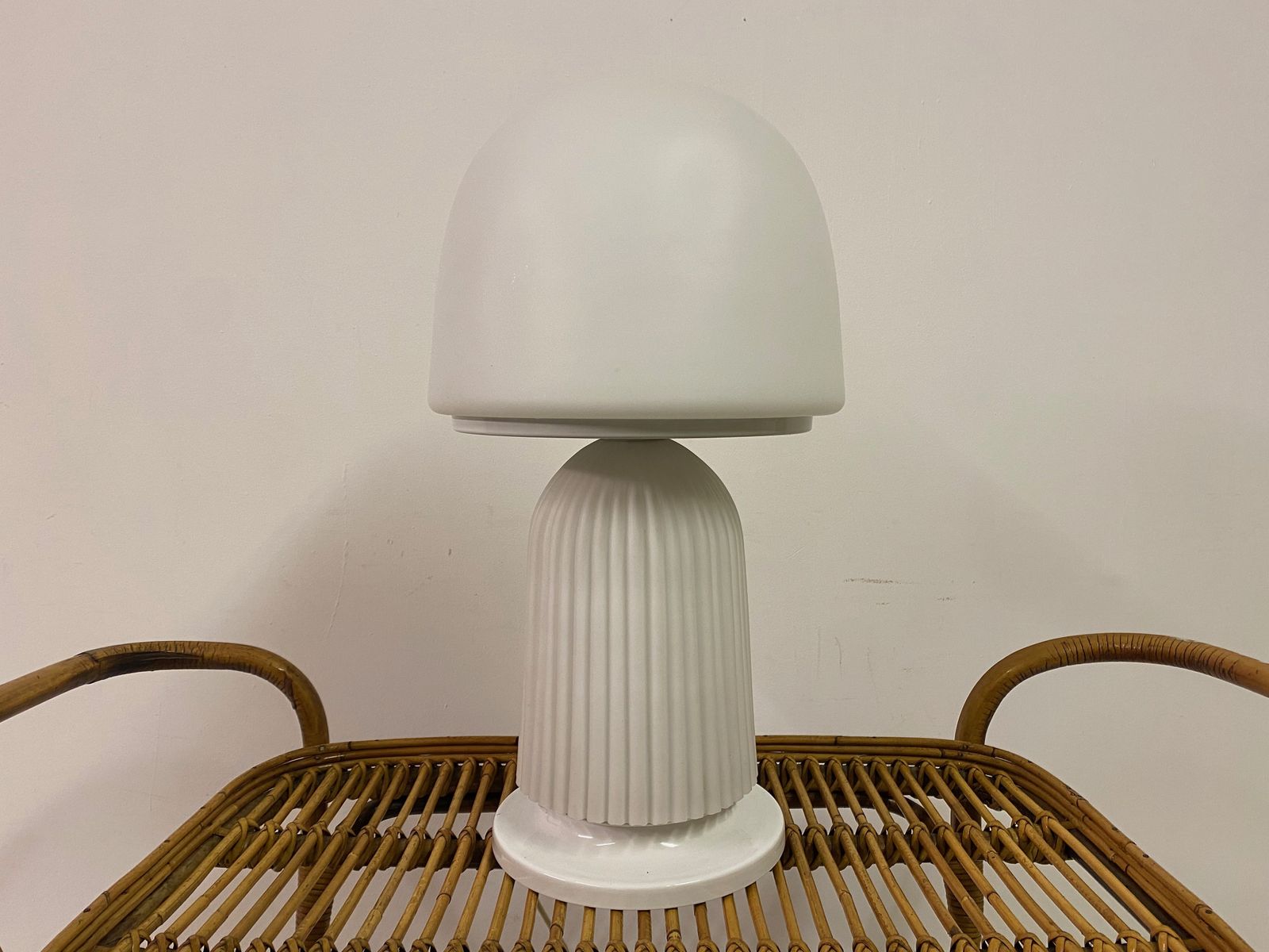 1970s Italian Ribbed Glass Mushroom Lamp photo buy