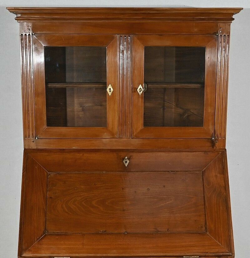 photo furniture Bureau De Pente Vitrine In Solid Acacia, Louis XVI Style – 1st Part Of The 19th Century