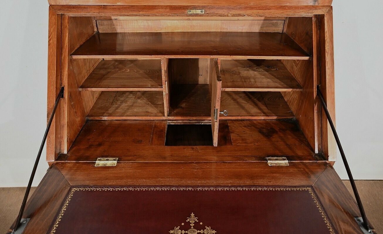 photo buy Bureau De Pente Vitrine In Solid Acacia, Louis XVI Style – 1st Part Of The 19th Century