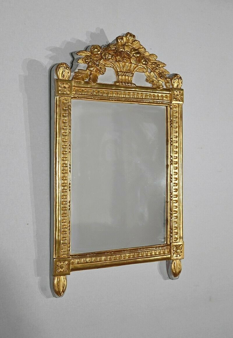 Mirror With Pediment In Gilded Wood, Louis XVI Style, Early 20th Century photo furniture