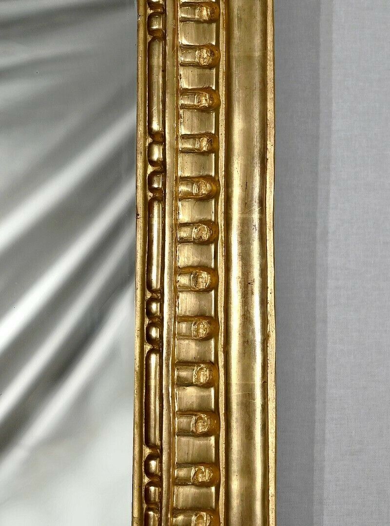 Mirror With Pediment In Gilded Wood, Louis XVI Style, Early 20th Century photo vintage