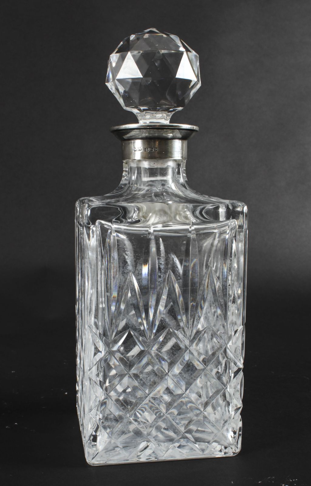 Vintage Pair Of Cut Crystal Glass Liqueur Decanters  Birmingham 1978 20th C photo Home Decor