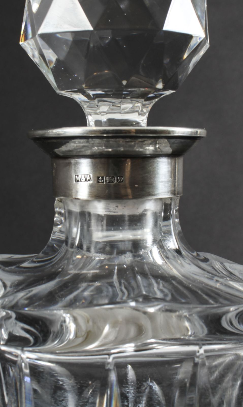 photo for sale Vintage Pair Of Cut Crystal Glass Liqueur Decanters  Birmingham 1978 20th C