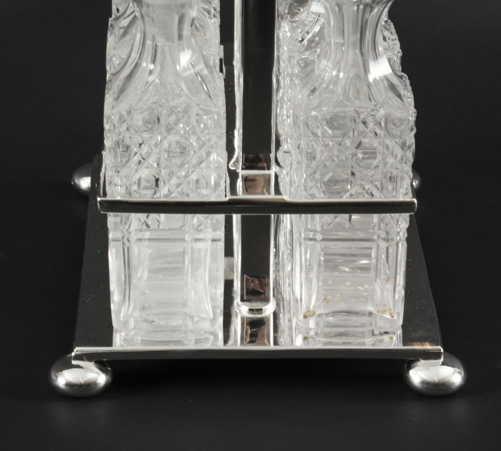 Victorian Silver Plated 6 Bottle Cruet Set Wade Wingfield Wilkins 19th C photo vintage