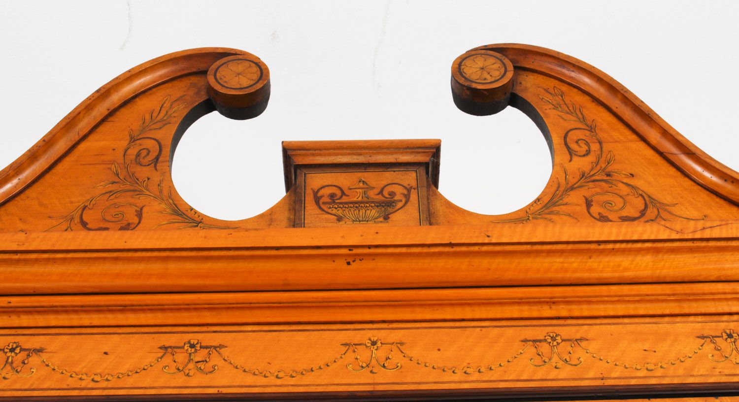 Antique Satinwood Breakfront Bookcase Display Cabinet Edwards & Roberts 19th C photo furniture