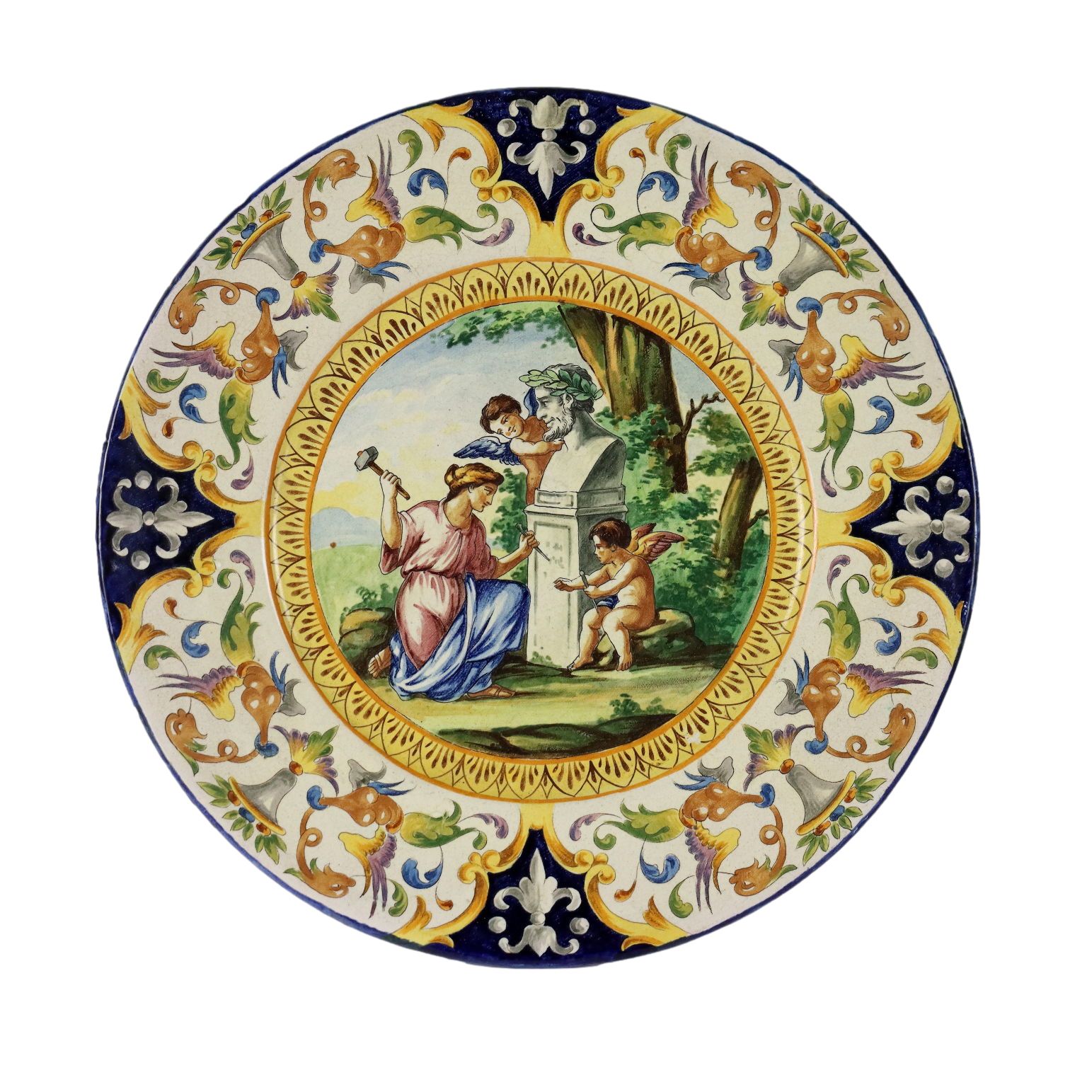 Parade Plate Ceramic Neo Renaissance Italy XX Century