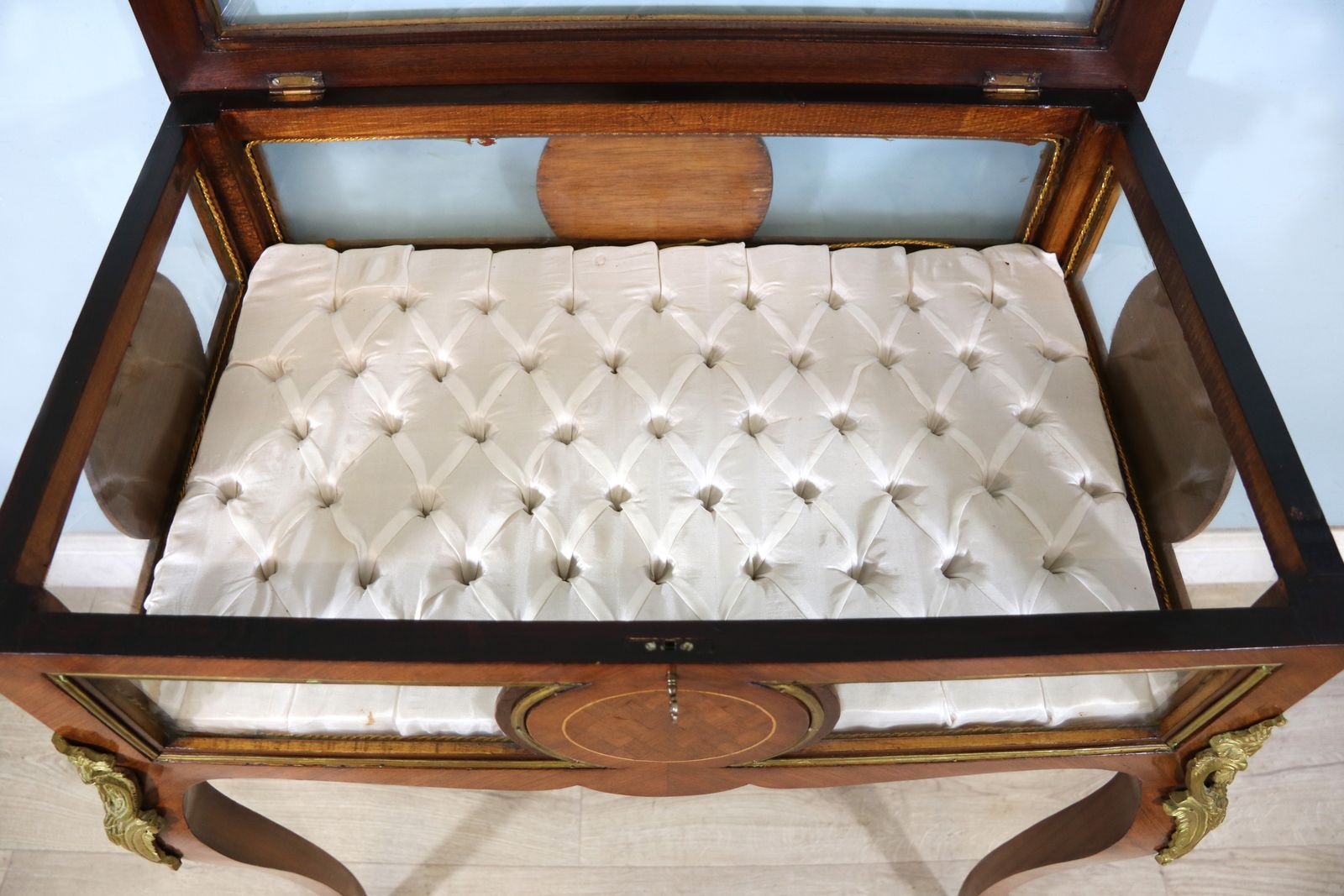photo for sale A Lovely Continental Mahogany And Kingwood Veneered Bijouterie Display Table.