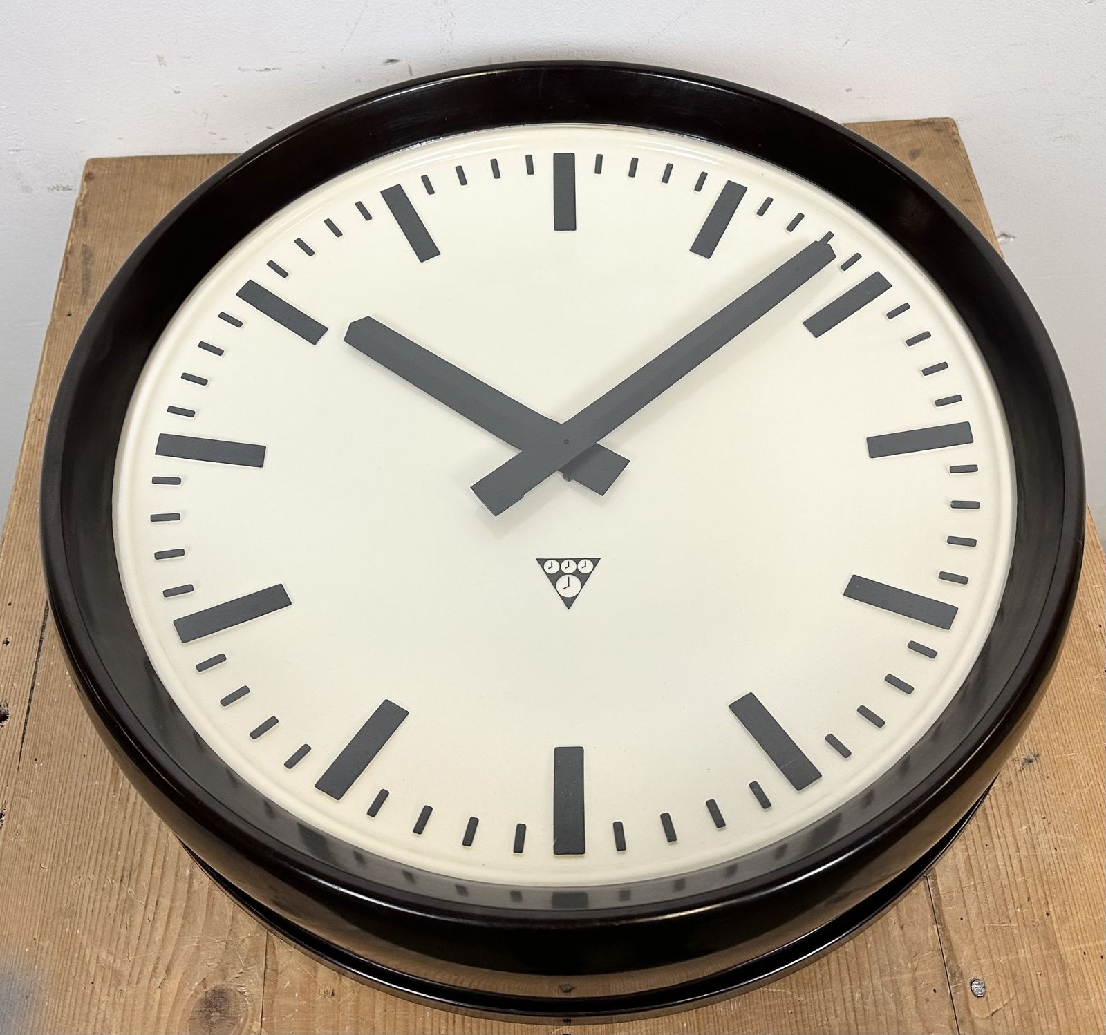 Large Industrial Bakelite Factory Wall Clock From Pragotron, 1960s photo furniture