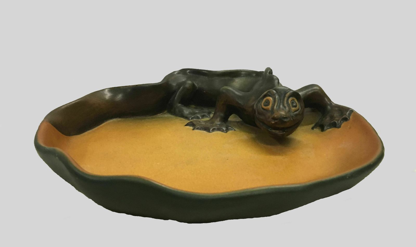 Hand Crafted Danish Art Nouveau Lizard Ash Tray By P. Ibsens Enke 1900's photo Home Decor