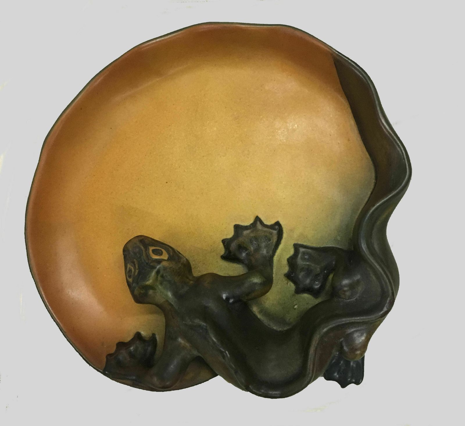 Hand Crafted Danish Art Nouveau Lizard Ash Tray By P. Ibsens Enke 1900's photo buy
