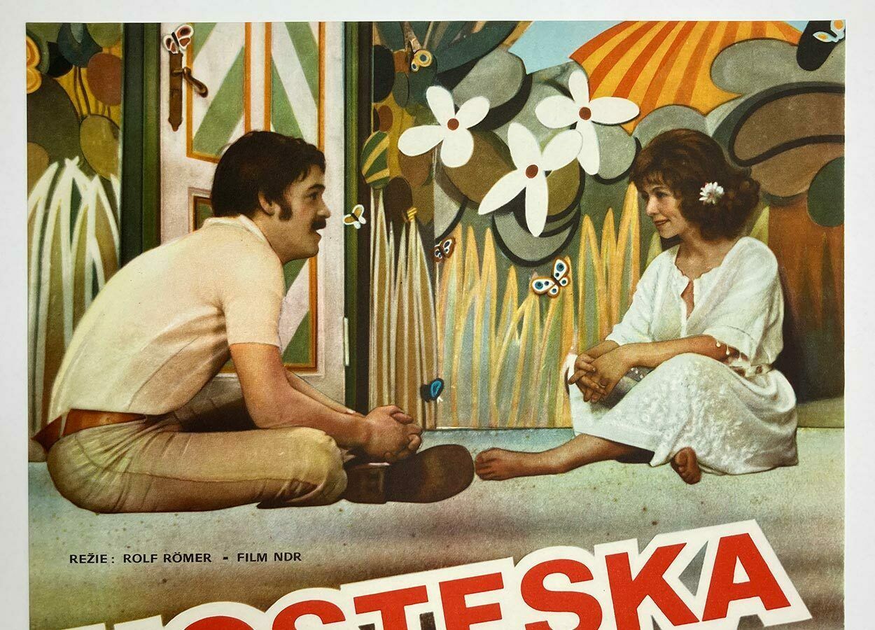 Original Film Poster, Hostess, Dimitrij Kadrnožka, 1976, Genuine Czech Vintage Print photo furniture