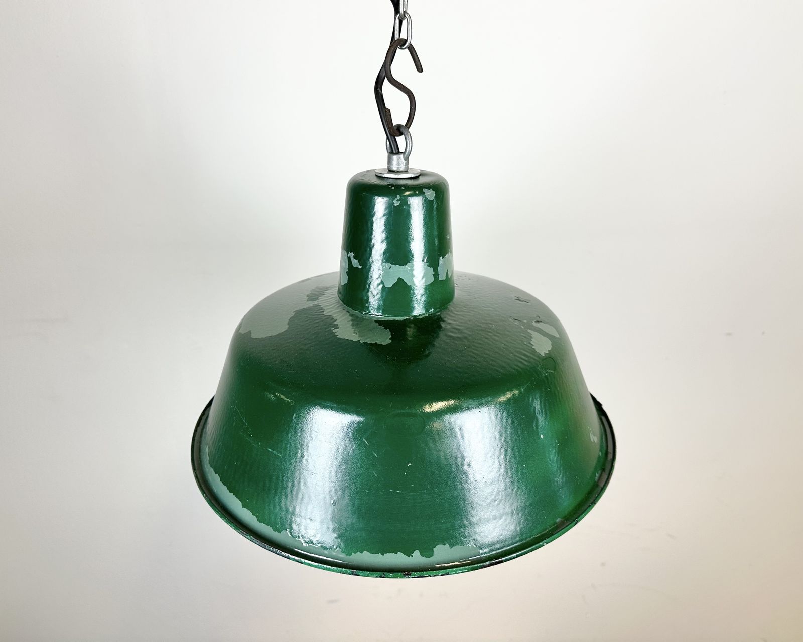 Green Industrial Factory Pendant Lamp, 1960s photo vintage