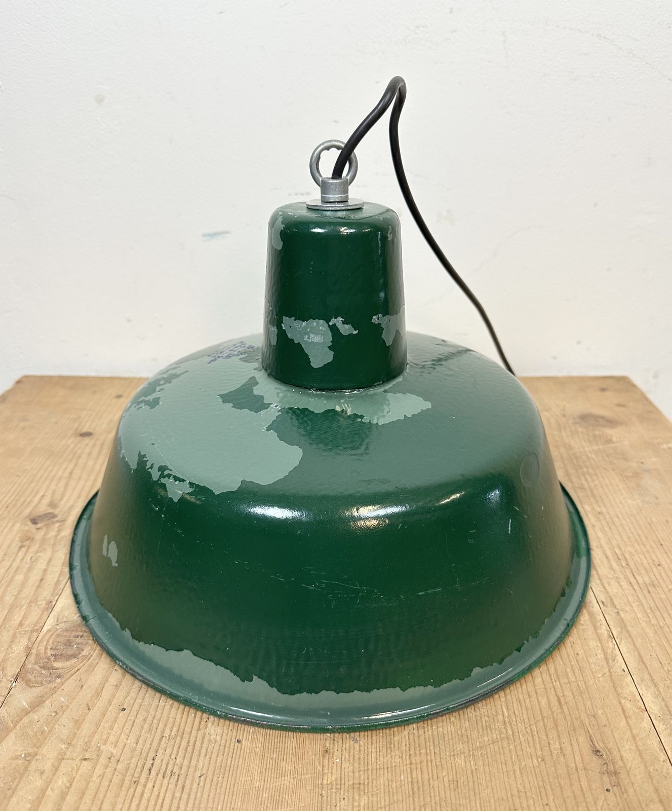 189.0 Green Industrial Factory Pendant Lamp, 1960s photo