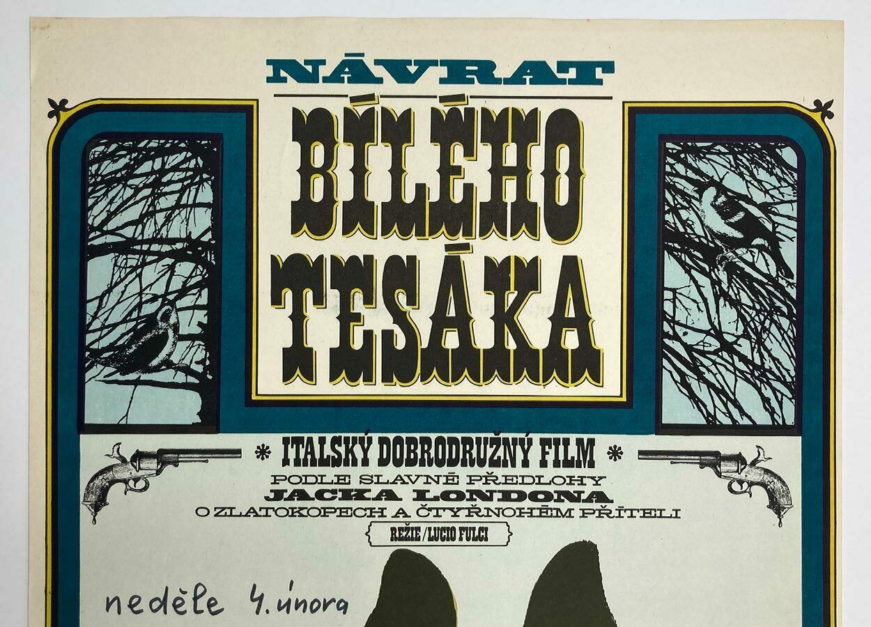 Original Film Poster, Challenge To White Fang, Adéla Jakabová, 1976, Genuine Czech Vintage Print photo furniture