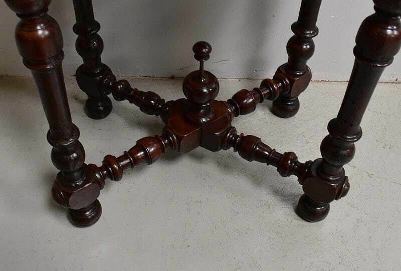 Small Table In Solid Walnut, Louis XIV Style   1st Part Of The 19th Century photo vintage