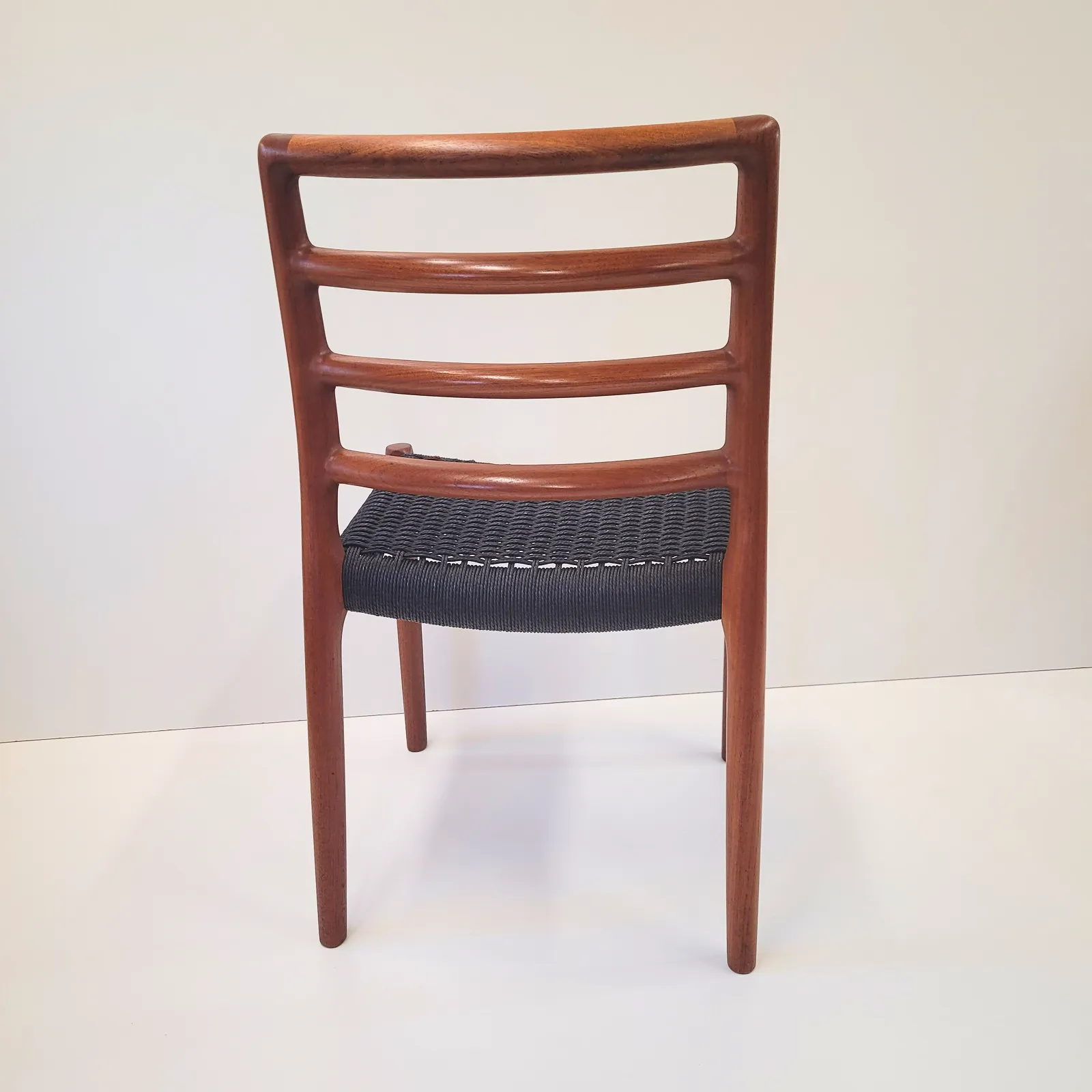 Niels Otto Møller #85 Teak Chair Black Paper Cord Seat photo Furniture