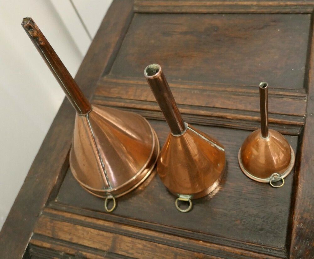 19th Century Copper Ale And Wine Funnel Set photo furniture