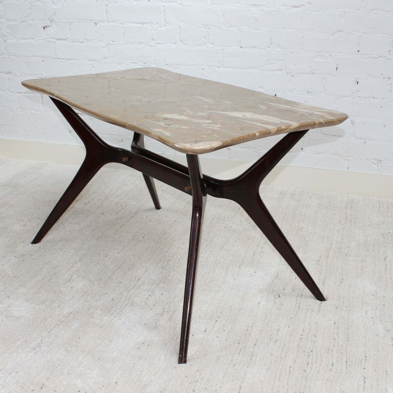 photo vintage Mid Century Italian Coffee Table With Marble Top (Circa 1950s)