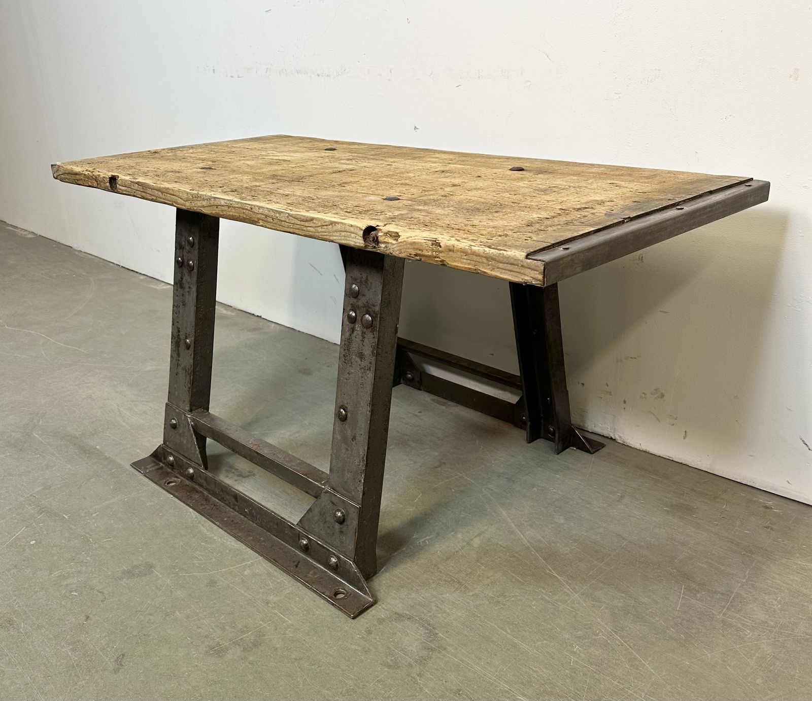 Industrial Riveted Coffee Table, 1960s photo furniture