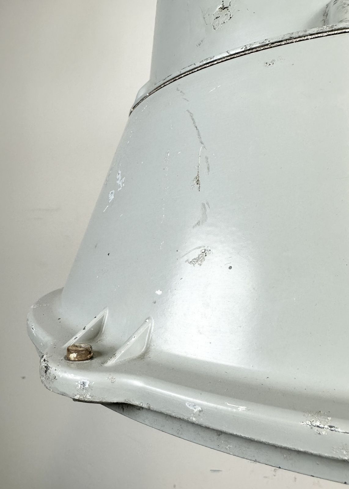 Industrial Polish Cast Aluminium Factory Pendant Lamp From Mesko, 1970s photo vinterior