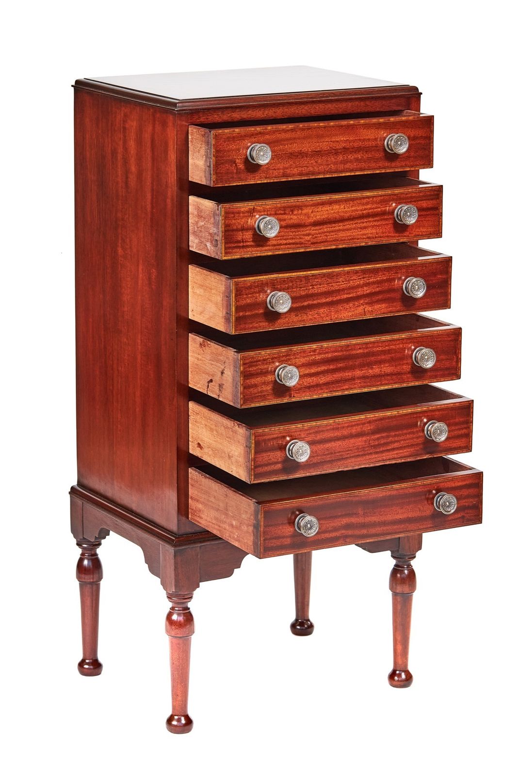 Edwardian Mahogany Inlaid 6 Drawer Chest photo furniture