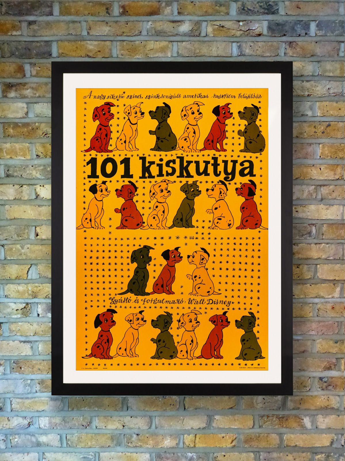 "One Hundred And One Dalmatians" Original Vintage Film Poster, Hungarian, 1984 photo furniture