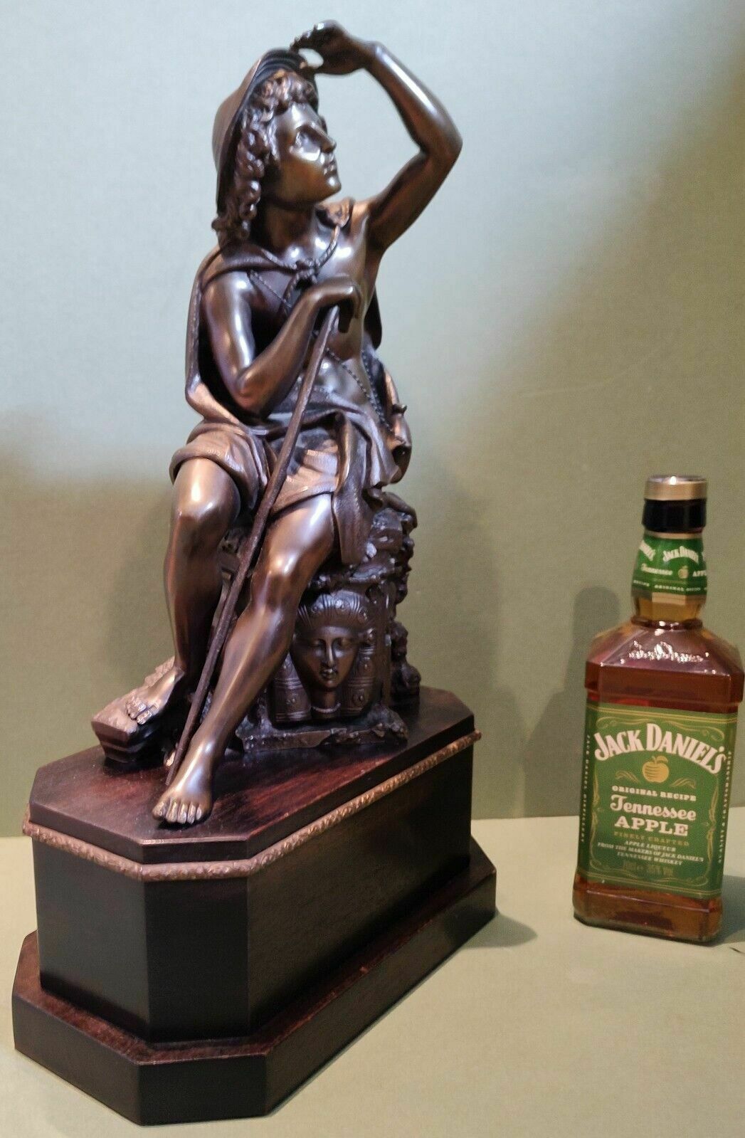 Home Decor Large Fine Quality Antique Bronze Sculpture Pilgrim Or Shepherd Neo Classical photo