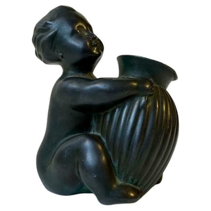 Just Andersen Baby Girl Figurine With Pen Holder, 1930s Art Deco