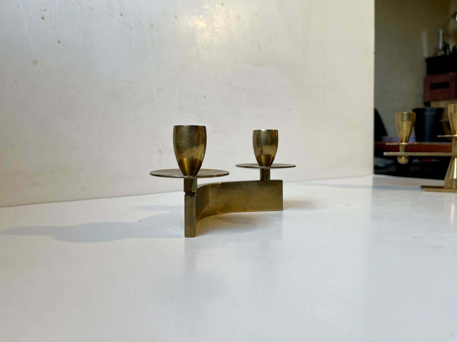 Mid Century Candleholders In Bronze By Kara Copenhagen photo 409.0