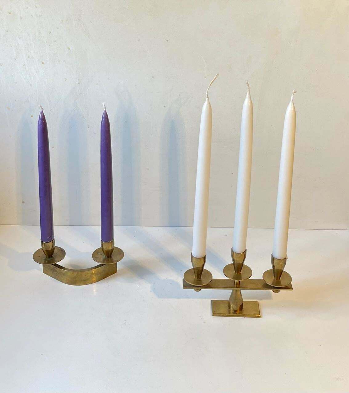 Mid Century Candleholders In Bronze By Kara Copenhagen photo buy