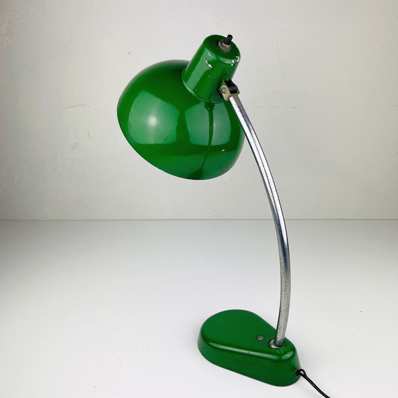 Green Industrial Metal Desk Lamp A.Perazzone Torino Italy 1960s photo vinterior