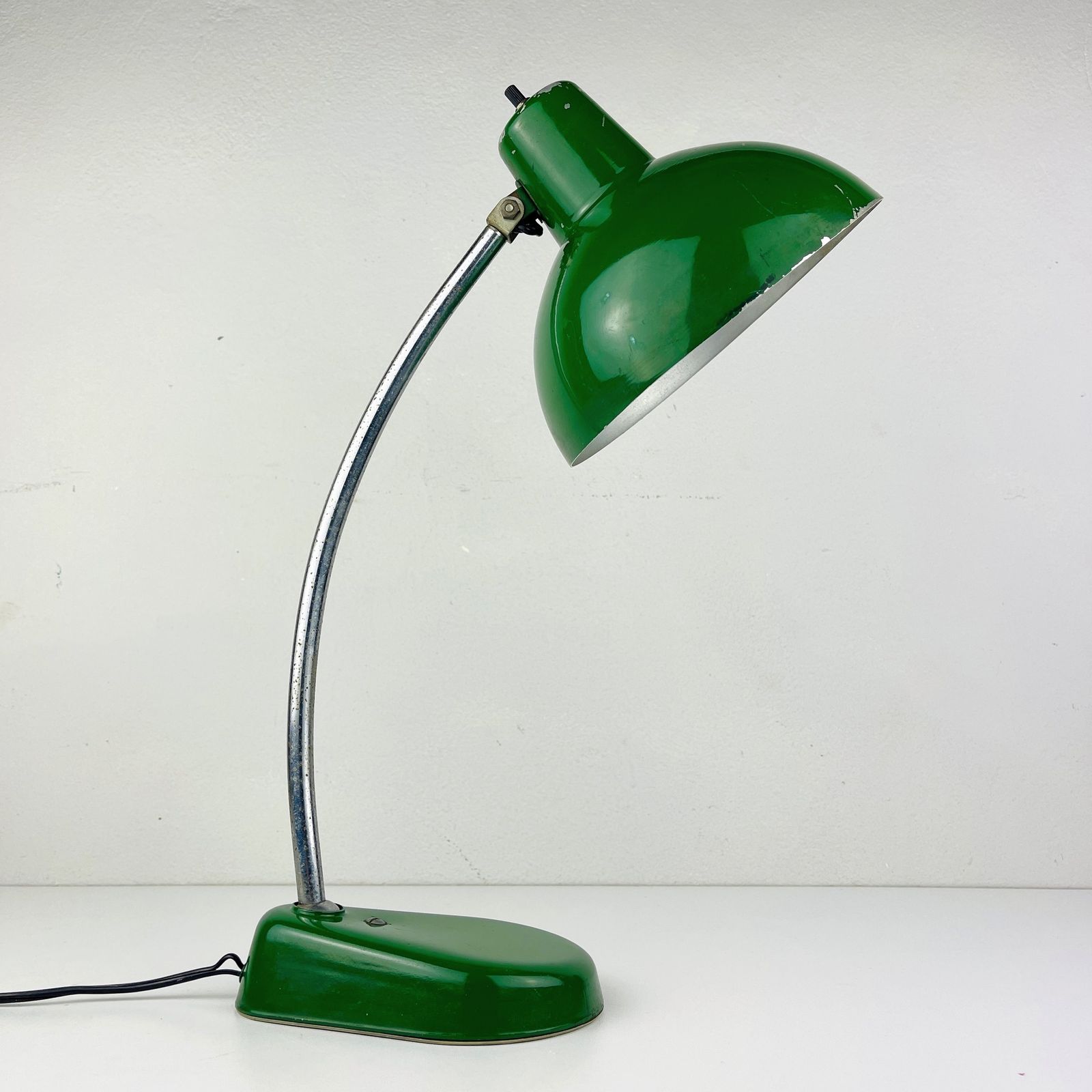 Green Industrial Metal Desk Lamp A.Perazzone Torino Italy 1960s photo vintage